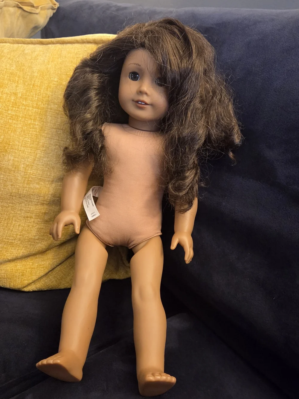 American Girl Brown-Haired Doll in Peach Outfit